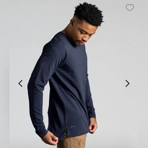 BYLT Basics Long Sleeve Signature Split Hem in Navy NWT